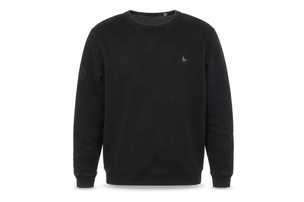 Front view of Jack Wills Men's Black XL Crew Neck Cotton Blend Sweatshirt