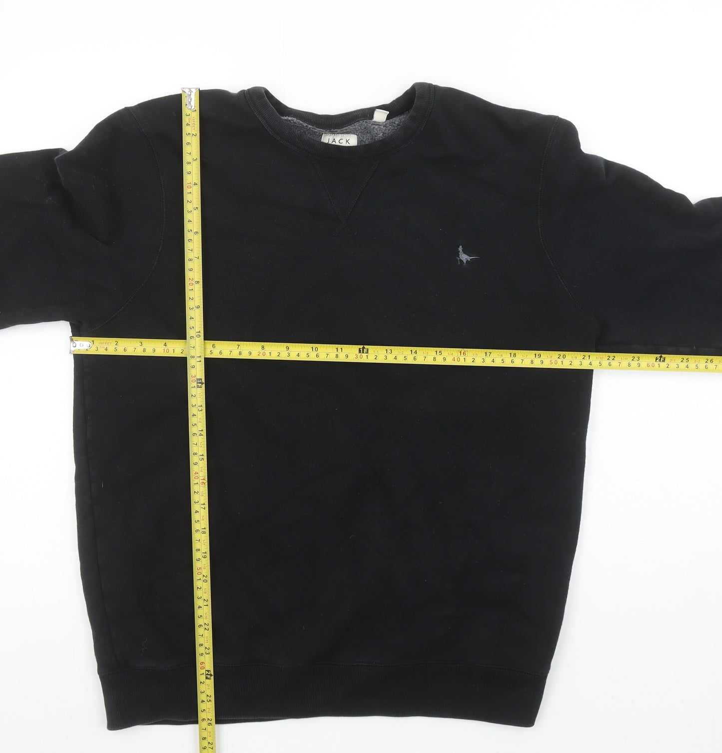 Jack Wills Men's Black XL Crew Neck Cotton Blend Sweatshirt