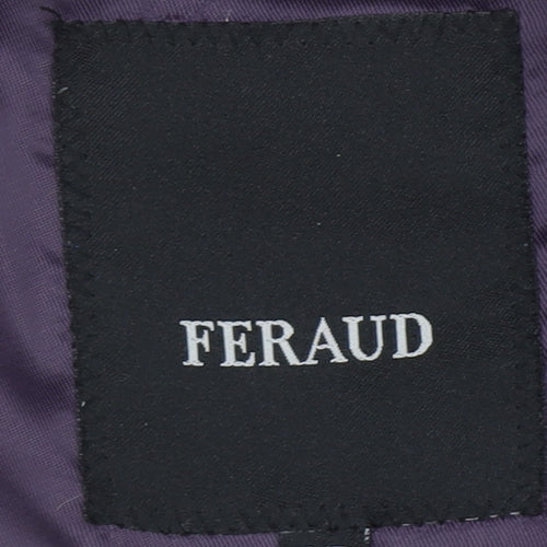 Feraud Girls Purple Floral Puffer Coat 6-7 Years Hooded Faux Fur Winter Jacket