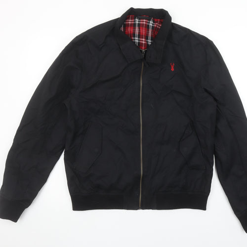 Next Men's Black Bomber Jacket Medium Cotton Nylon Lined Casual