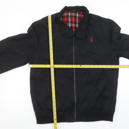 Next Men's Black Bomber Jacket Medium Cotton Nylon Lined Casual