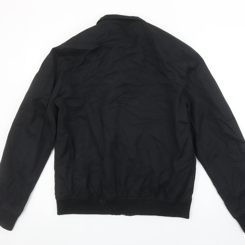 Next Men's Black Bomber Jacket Medium Cotton Nylon Lined Casual