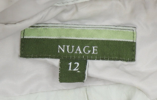 Nuage Women Ivory Long Rain Coat Size 12 Cotton Blend Water Resistant