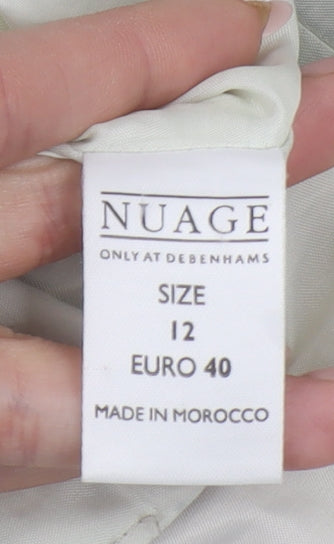 Nuage Women Ivory Long Rain Coat Size 12 Cotton Blend Water Resistant