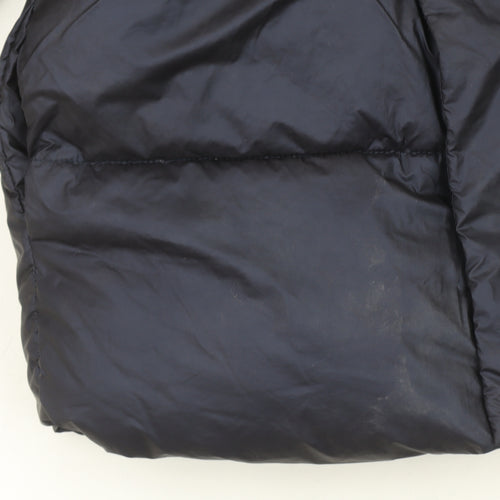 Marks and Spencer Girls Black Hooded Puffer Coat 4-5 Years Faux Fur Trim