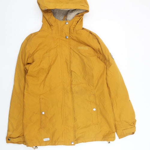Regatta Women Yellow Hooded Waterproof Parka Jacket Size 12