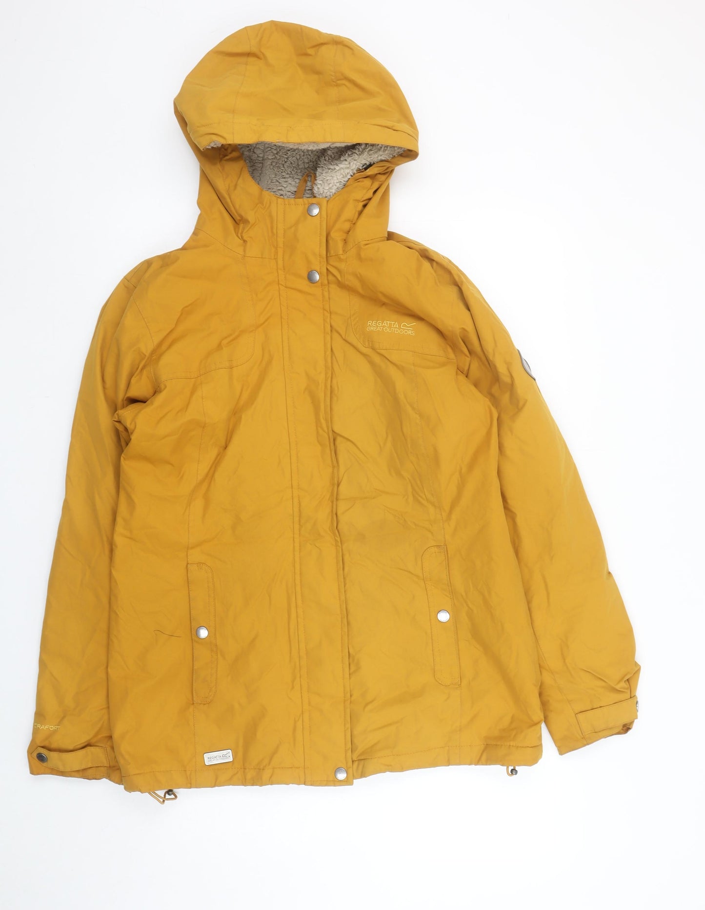 Regatta Women Yellow Hooded Waterproof Parka Jacket Size 12