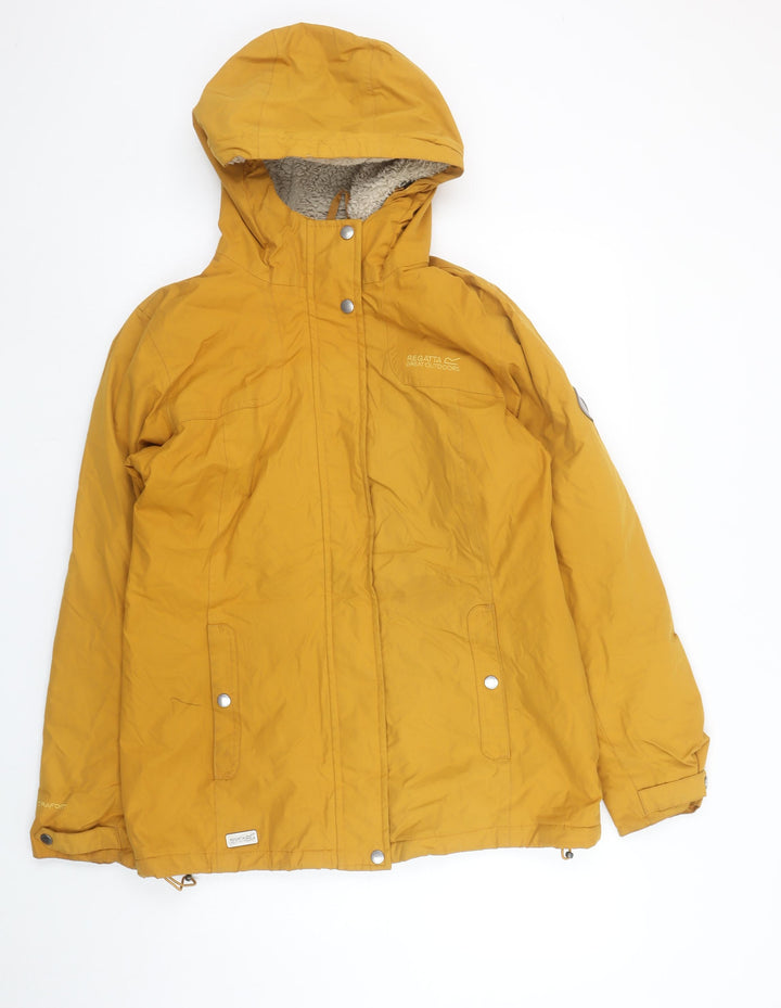 Regatta Women Yellow Hooded Waterproof Parka Jacket Size 12