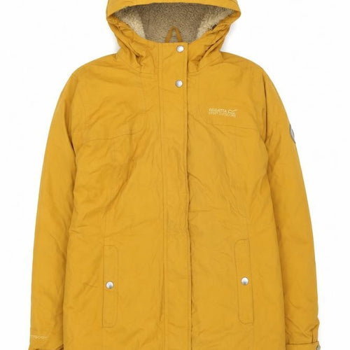 Regatta Women Yellow Hooded Waterproof Parka Jacket Size 12