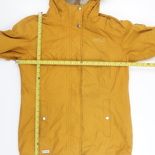 Regatta Women Yellow Hooded Waterproof Parka Jacket Size 12