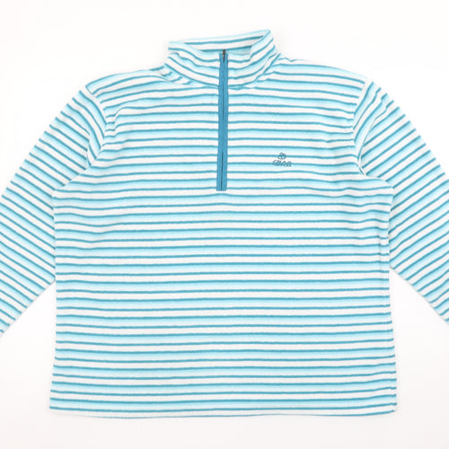 Craghoppers Women Blue Striped Fleece 1/2 Zip Pullover UK 20