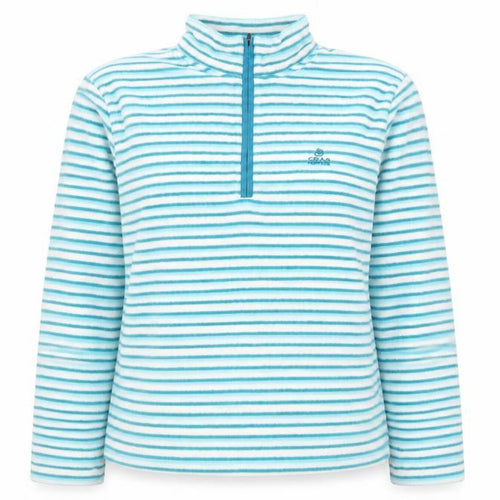 Craghoppers Women Blue Striped Fleece 1/2 Zip Pullover UK 20