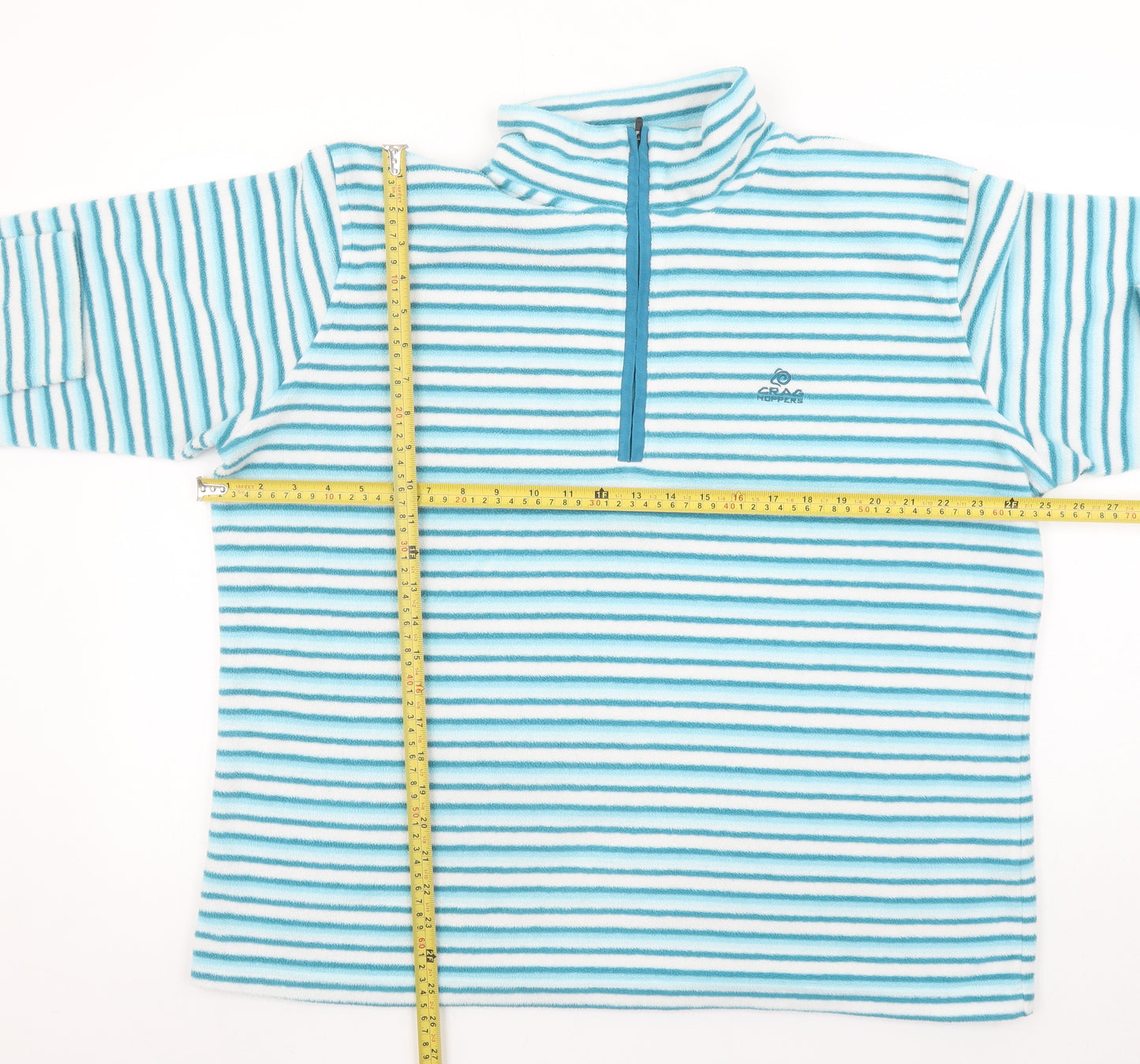 Craghoppers Women Blue Striped Fleece 1/2 Zip Pullover UK 20