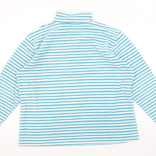 Craghoppers Women Blue Striped Fleece 1/2 Zip Pullover UK 20