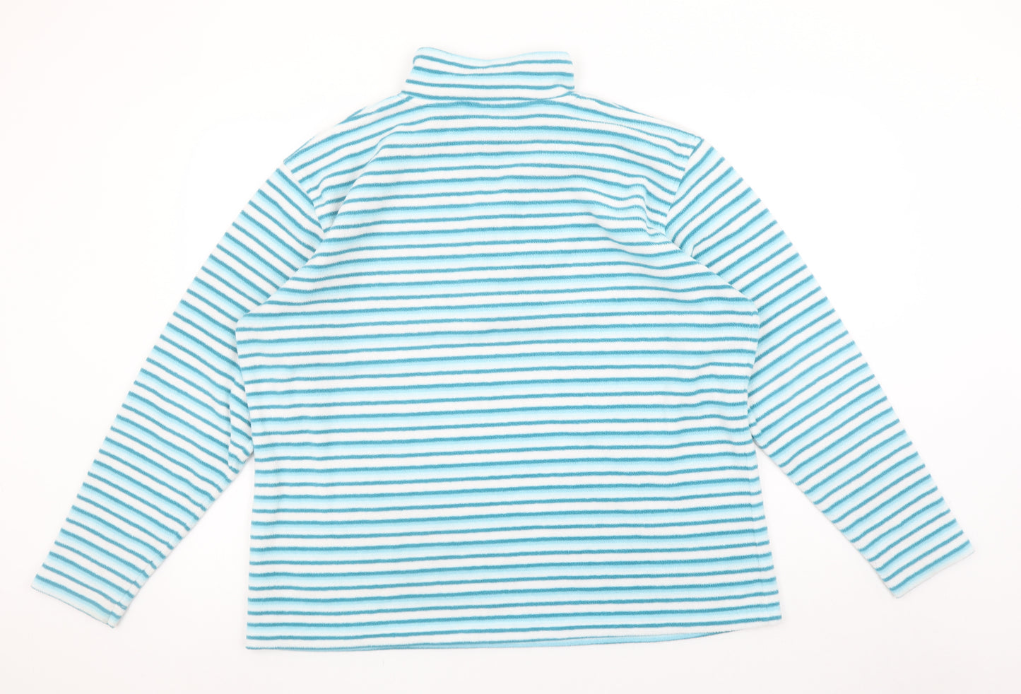 Craghoppers Women Blue Striped Fleece 1/2 Zip Pullover UK 20
