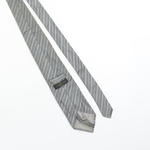 Corneliani Men Grey Striped Silk Designer Tie One Size