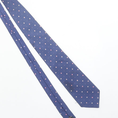 Austin Reed Men's Blue Silk Polka Dot Tie One Size