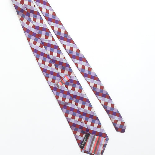 Balmain Paris Men's Multicoloured Silk Plaid Designer Tie One Size