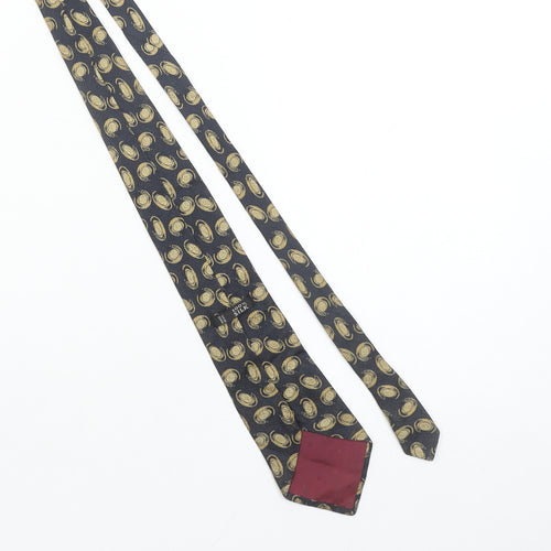 Marks and Spencer St Michael Men's Navy Gold Silk Paisley Tie