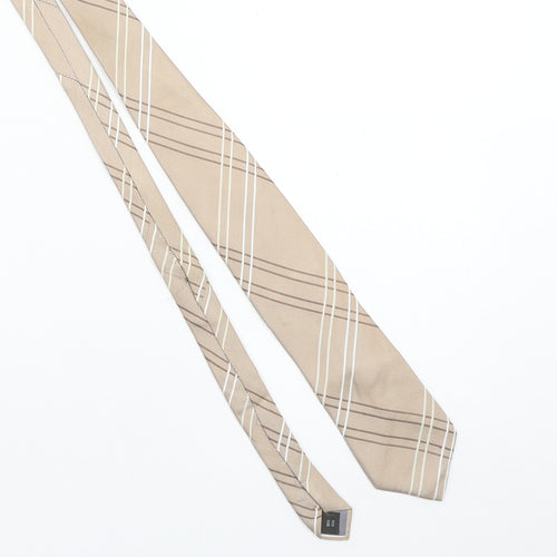 Taylor & Wright Men's Beige Striped Silk Tie - One Size