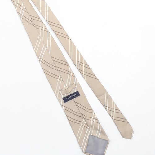 Taylor & Wright Men's Beige Striped Silk Tie - One Size