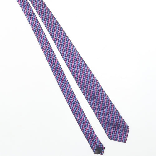 Austin Reed Men's Blue Geometric Slim Silk Tie 100% Silk