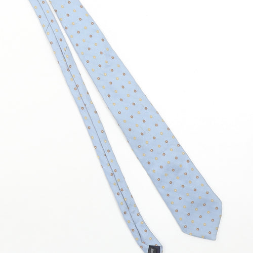 Marks and Spencer Men’s Blue Floral Pattern Italian Silk Tie One Size