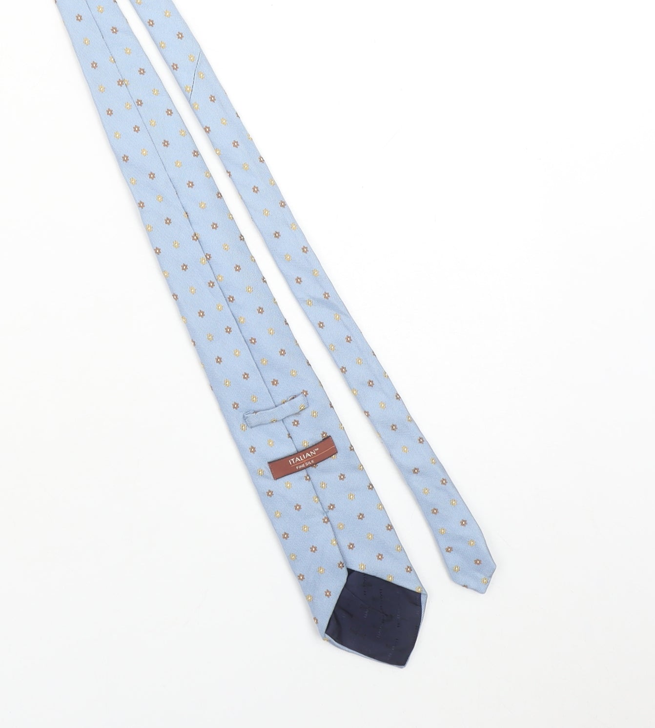 Marks and Spencer Men’s Blue Floral Pattern Italian Silk Tie One Size