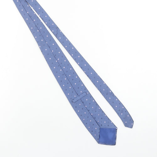 Marks and Spencer Men’s Blue Italian Fine Silk Patterned Tie