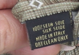 Jaeger Men's Beige Geometric Pattern 100% Silk Tie Made in Italy