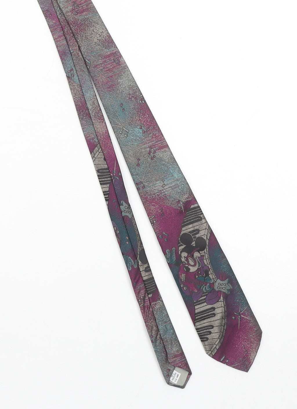 Balancine Men’s Purple Disney Mickey Mouse Music Tie Polyester Vintage