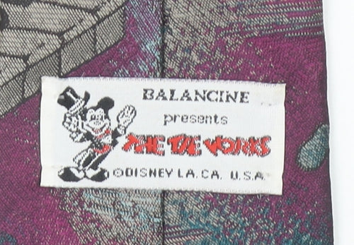 Balancine Men’s Purple Disney Mickey Mouse Music Tie Polyester Vintage