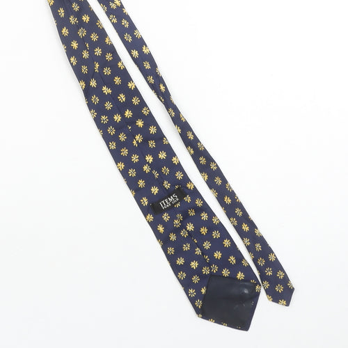 ITEMS Men's Blue Pure Silk Floral Tie