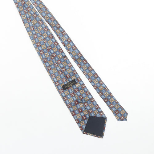 Marks and Spencer Men's Blue Geometric Silk Tie