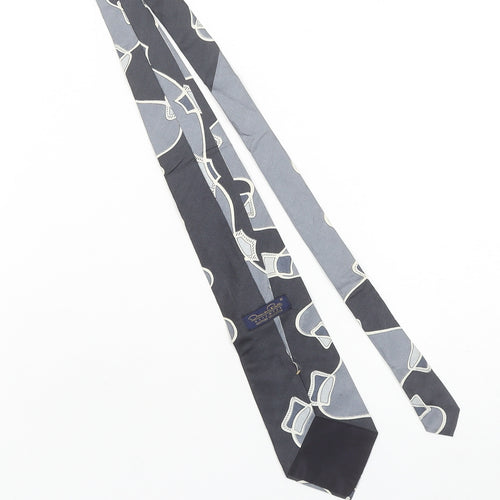 Oscar de la Renta Mens Grey Silk Designer Tie Couture Collection