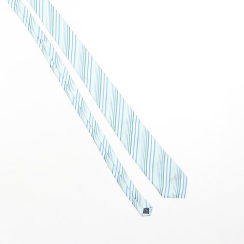 Arsltd Men's Blue Striped 100% Silk Handmade Slim Tie