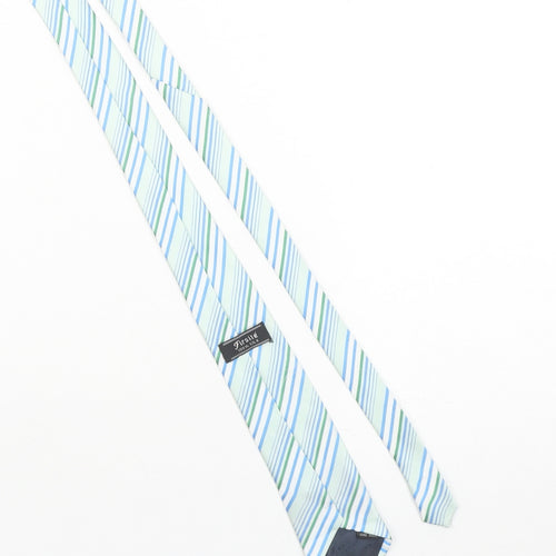 Arsltd Men's Blue Striped 100% Silk Handmade Slim Tie