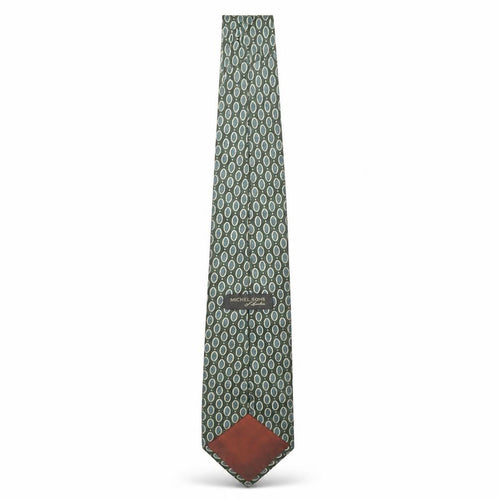 Michelsons of London Men's Green Blue Geometric Polyester Tie