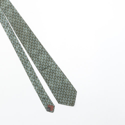 Michelsons of London Men's Green Blue Geometric Polyester Tie