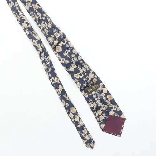 Welch Margetson Men's Blue Geometric Silk Vintage Tie