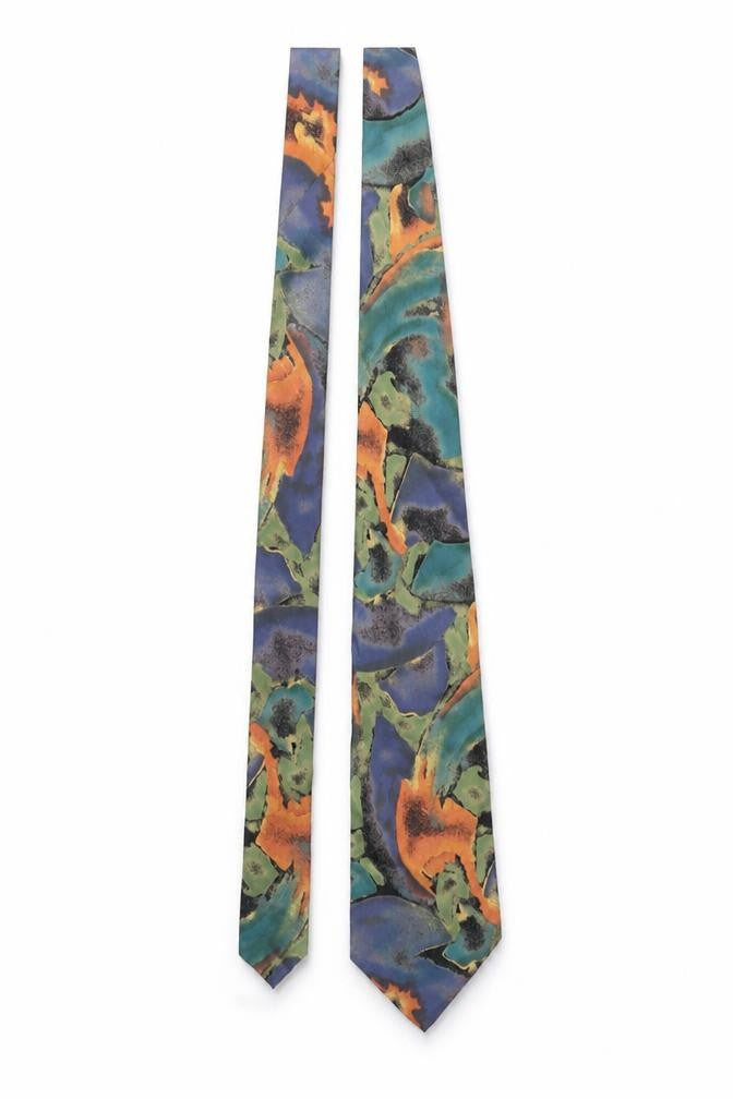 Carlo Di Lucio Men's Multicoloured Pure Silk Designer Tie Made in UK