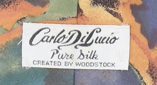 Carlo Di Lucio Men's Multicoloured Pure Silk Designer Tie Made in UK