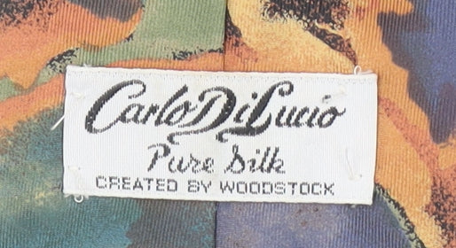 Carlo Di Lucio Men's Multicoloured Pure Silk Designer Tie Made in UK