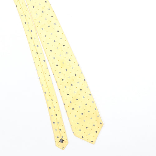 Austin Reed Men's Yellow Silk Geometric Tie Made in England