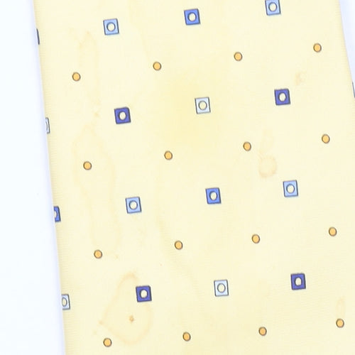 Austin Reed Men's Yellow Silk Geometric Tie Made in England
