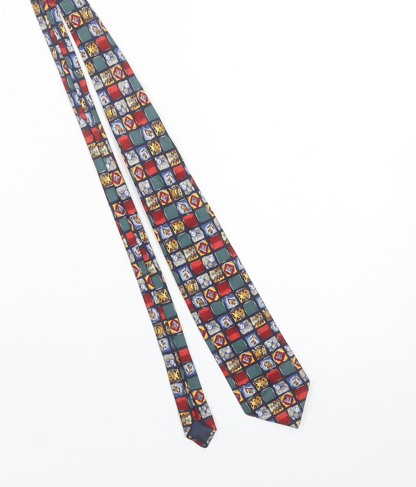 Marks and Spencer Men's Multicoloured Silk Geometric Tie