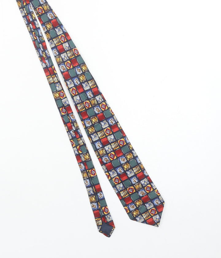 Marks and Spencer Men's Multicoloured Silk Geometric Tie