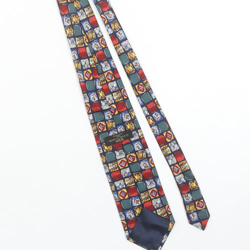 Marks and Spencer Men's Multicoloured Silk Geometric Tie