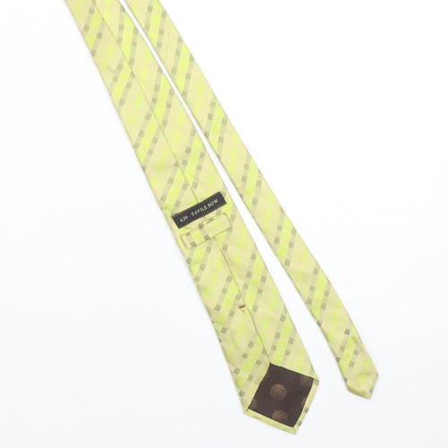 A39 Savile Row Men's Beige Silk Checked Tie - One Size