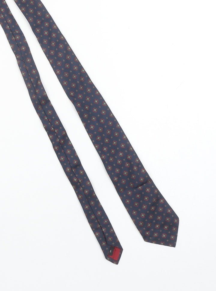 Pierre Cardin Men's Blue Geometric Silk Designer Tie